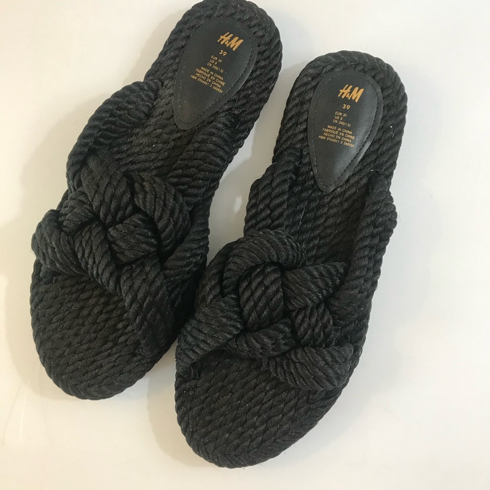 H & M Black Woven Rope Sandals - Picture 11 of 13